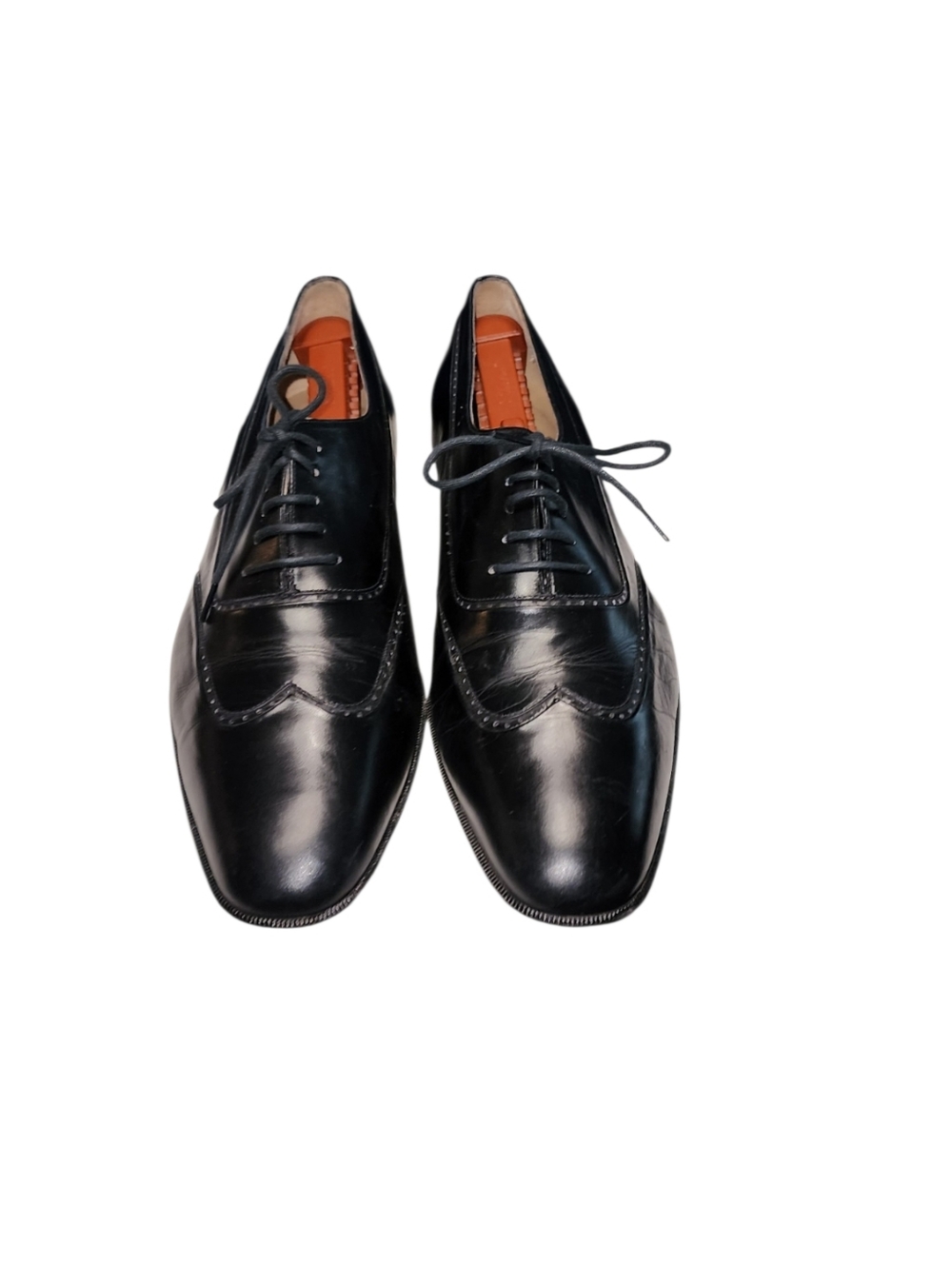 Men Vintage Leather Black Wingtip Oxfords By Bally Size 12B - Picture 4 of 10